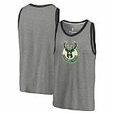Milwaukee Bucks Team Essential Tri-Blend Tank Top - Heather Gray,baseball caps,new era cap wholesale,wholesale hats
